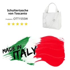 Toscanto Damen Shopper Leder Tasche weiß OTT155SW