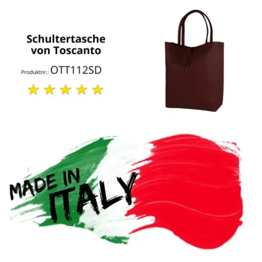 Toscanto Damen Shopper Leder Tasche rot bordeaux OTT112SD