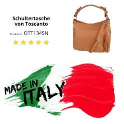 Toscanto Damen Shopper Leder Tasche tan braun OTT134SN