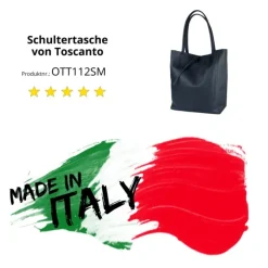 Toscanto Damen Shopper Leder Tasche blau OTT112SM