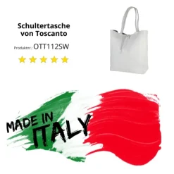 Toscanto Damen Shopper Leder Tasche weiß OTT112SW