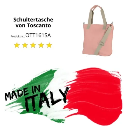 Toscanto Damen Shopper Leder Tasche rosa OTT161SA