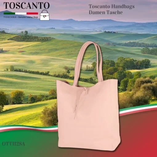 Toscanto Damen Shopper Leder Tasche rosa OTT112SA