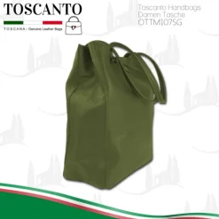 Toscanto Damen Shopper Leder Tasche olivgrün OTTM107SG