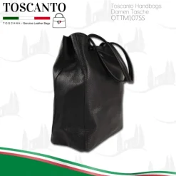 Toscanto Damen Shopper Leder Tasche schwarz OTTM107SS