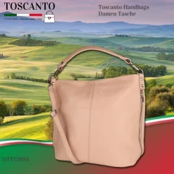 Toscanto Damen Shopper Leder Tasche rosa OTT138SA