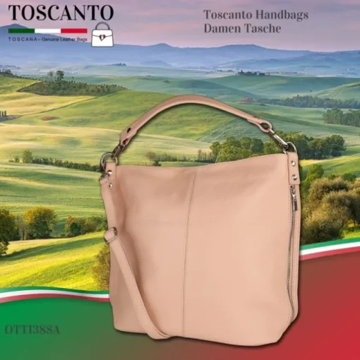 Toscanto Damen Shopper Leder Tasche rosa OTT138SA