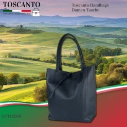 Toscanto Damen Shopper Leder Tasche blau OTT112SM