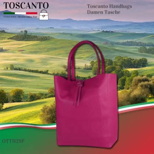 Toscanto Damen Shopper Leder Tasche pink OTT112SP