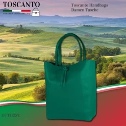 Toscanto Damen Shopper Leder Tasche türkis OTT112ST