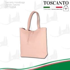 Toscanto Damen Shopper Leder Tasche rosa OTT112SA