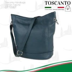 Toscanto Damen Shopper Leder Tasche türkis OTT159ST