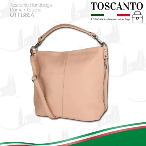 Toscanto Damen Shopper Leder Tasche rosa OTT138SA