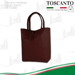 Toscanto Damen Shopper Leder Tasche rot bordeaux OTT112SD