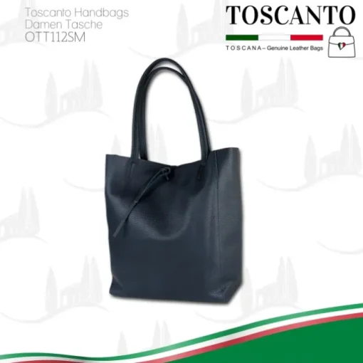 Toscanto Damen Shopper Leder Tasche blau OTT112SM