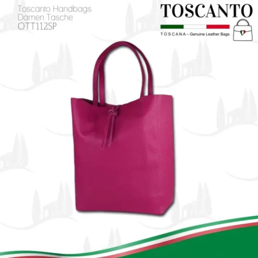 Toscanto Damen Shopper Leder Tasche pink OTT112SP