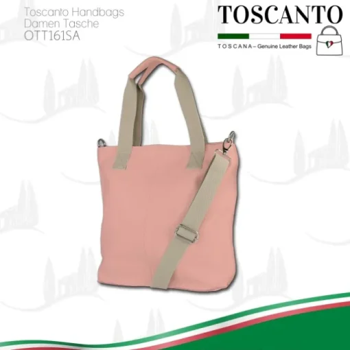 Toscanto Damen Shopper Leder Tasche rosa OTT161SA