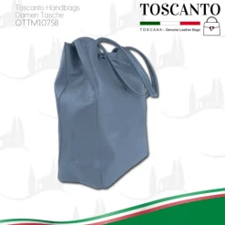 Toscanto Damen Shopper Leder Tasche blau OTTM107SB