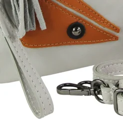 Toscanto Jugend Damen Handgelenktasche Leder Tasche grau braun OTT805UK