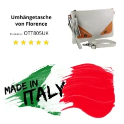 Toscanto Jugend Damen Handgelenktasche Leder Tasche grau braun OTT805UK