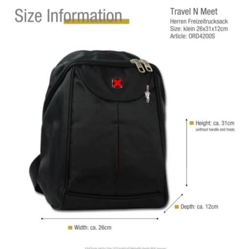 Travel N Meet Rucksack mit MP3 Player-Fach Polyester unisex schwarz ORD4200S