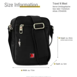 Travel N Meet schwarz Herrentasche Polyester Messenger OTD4203S