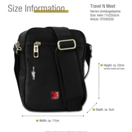 Travel N Meet schwarz Herrentasche Polyester Messenger OTD4203S