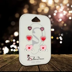 TW Kinder Ohrstecker 3er Set Herzen 925er Silber SDS801