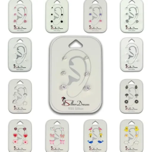 TW Kinder Schmuck Schmetterling pink Ohrstecker und Kette 925 Silber SDS807
