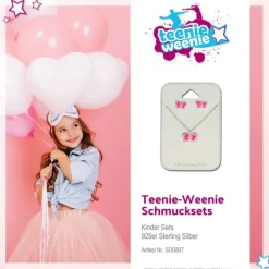 TW Kinder Schmuck Schmetterling pink Ohrstecker und Kette 925 Silber SDS807