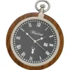 Waidzeit Herren Taschenuhr Edelstahl Walnuß dunkelbraun mit Uhrenkette UWATR01