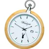 Waidzeit Herren Taschenuhr Edelstahl Holz braun mit Uhrenkette UWATZ01