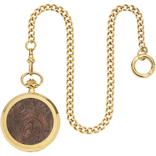Waidzeit Herren Taschenuhr Edelstahl vergoldet mit Uhrenkette UWAFR01