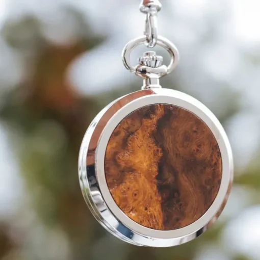 Waidzeit Herren Taschenuhr Edelstahl silber mit Uhrenkette UWAFJ01