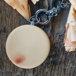 Waidzeit Herren Taschenuhr Edelstahl Holz braun mit Uhrenkette UWATZ01