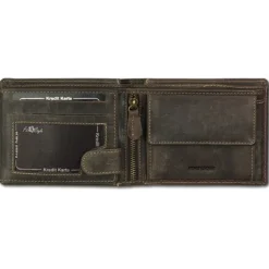 Wild Things Only braun Portemonnaie echtes Leder Herren OPJ103N