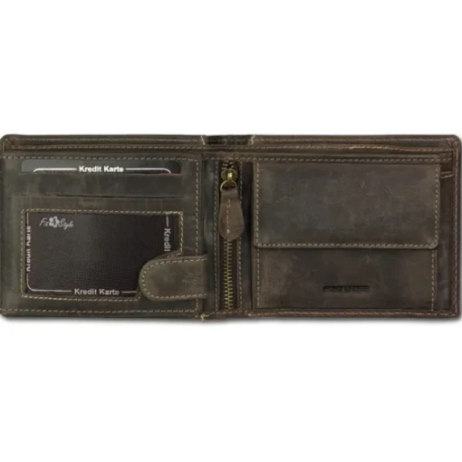 Wild Things Only braun Portemonnaie echtes Leder Herren OPJ103N
