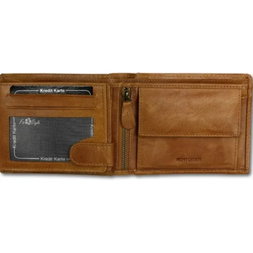 Wild Things Only braun Portemonnaie echtes Leder Herren OPJ103O