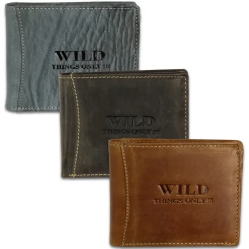 Wild Things Only braun Portemonnaie echtes Leder Herren OPJ103O
