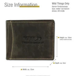 Wild Things Only braun Portemonnaie echtes Leder Herren OPJ103N