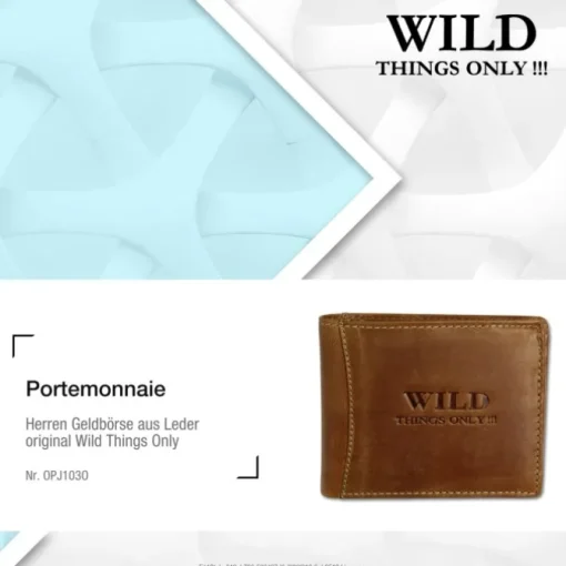 Wild Things Only braun Portemonnaie echtes Leder Herren OPJ103O