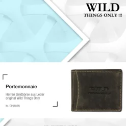 Wild Things Only braun Portemonnaie echtes Leder Herren OPJ103N