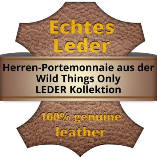 Wild Things Only braun Portemonnaie echtes Leder Herren OPJ103O
