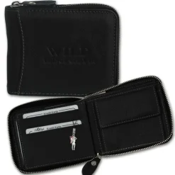 Wild Things Only Börse schwarz Portemonnaie Geldbeutel Leder RFID Schutz OPJ112S