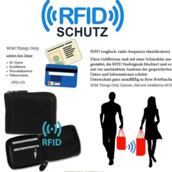 Wild Things Only Börse schwarz Portemonnaie Geldbeutel Leder RFID Schutz OPJ112S