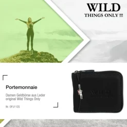 Wild Things Only Börse schwarz Portemonnaie Geldbeutel Leder RFID Schutz OPJ112S