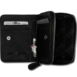 Wild Things Only echtes Leder schwarz RFID Schutz Minibörse OPJ111S