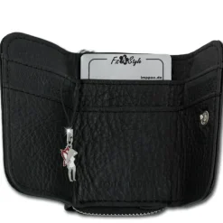 Wild Things Only echtes Leder schwarz Portemonnaie Minibörse OPJ120S