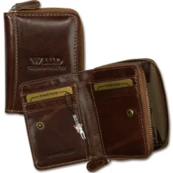 Wild Things Only echtes Leder braun RFID Schutz Minibörse OPJ111N
