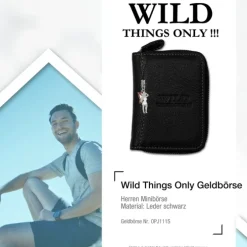 Wild Things Only echtes Leder schwarz RFID Schutz Minibörse OPJ111S